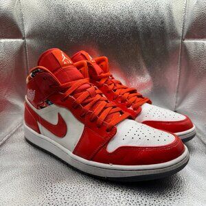 Size 12  Air Jordan 1 SE Mid Barcelona Sweater Red Mens Sneaker Shoes DC7294-600